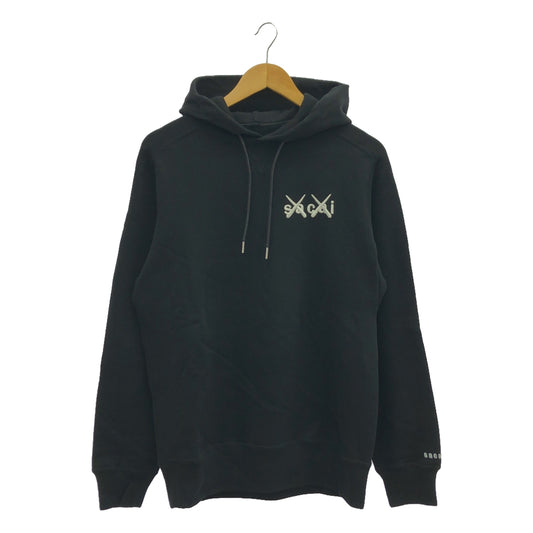 【미품】 sacai / 사카이 | 2021SS | × KAWS Embroidery Hoodie 후드 | 2 | 블랙 | 여성