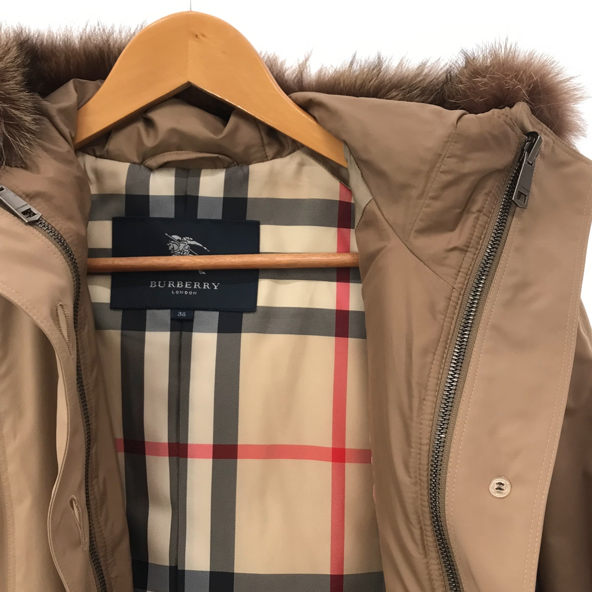 BURBERRY LONDON | 2-way down liner with Nova check hooded coat | Size 38 | Women's