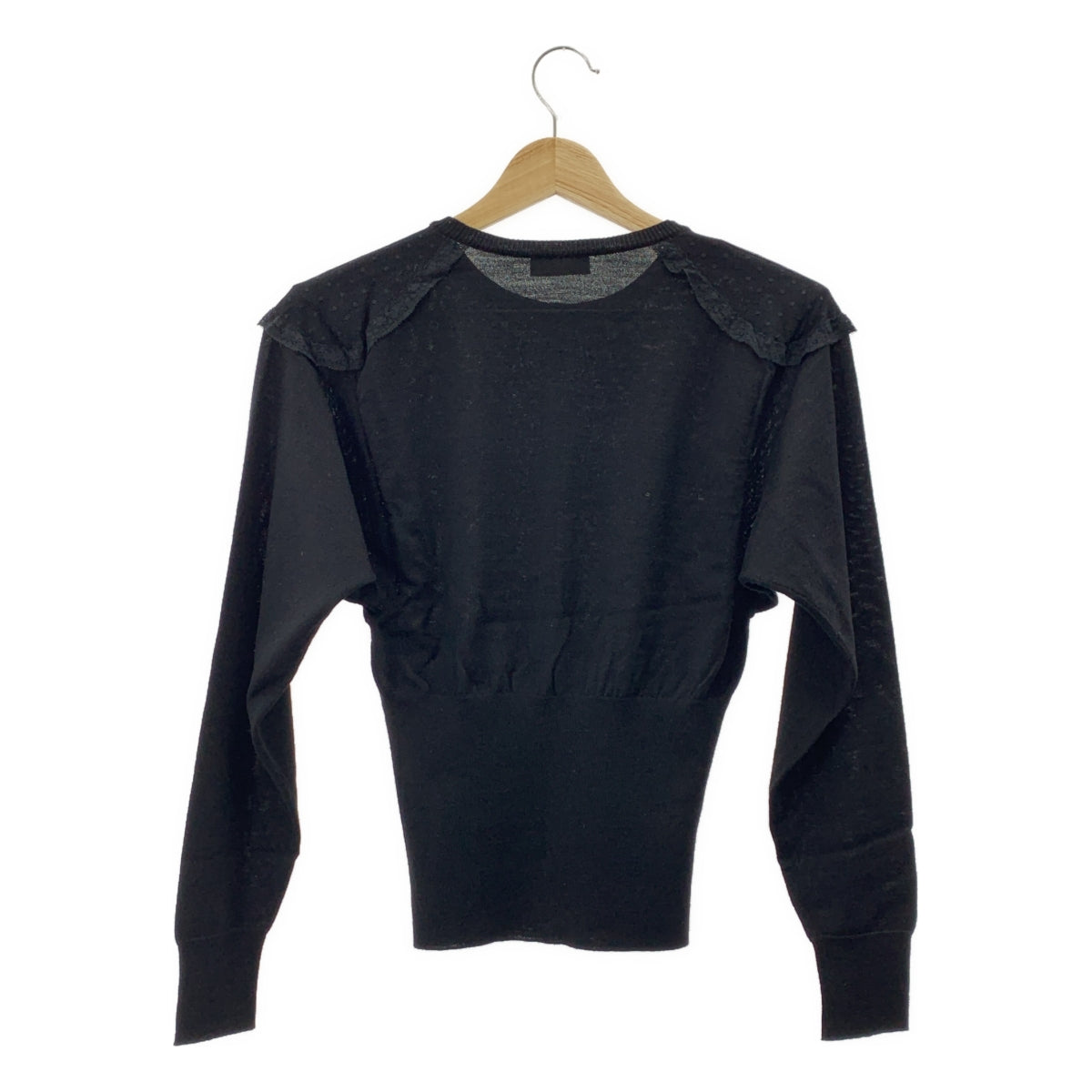 RED VALENTINO / レッドヴァレンティノ | ウール レース切替 クルーネック カーディガン | S | レディース