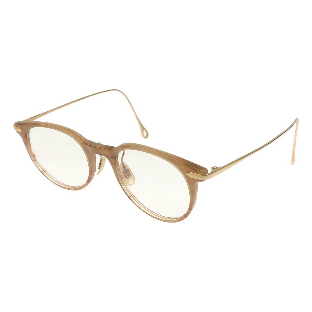 ENALLOID | Metal frame glasses with case | 47◻︎21 | Beige