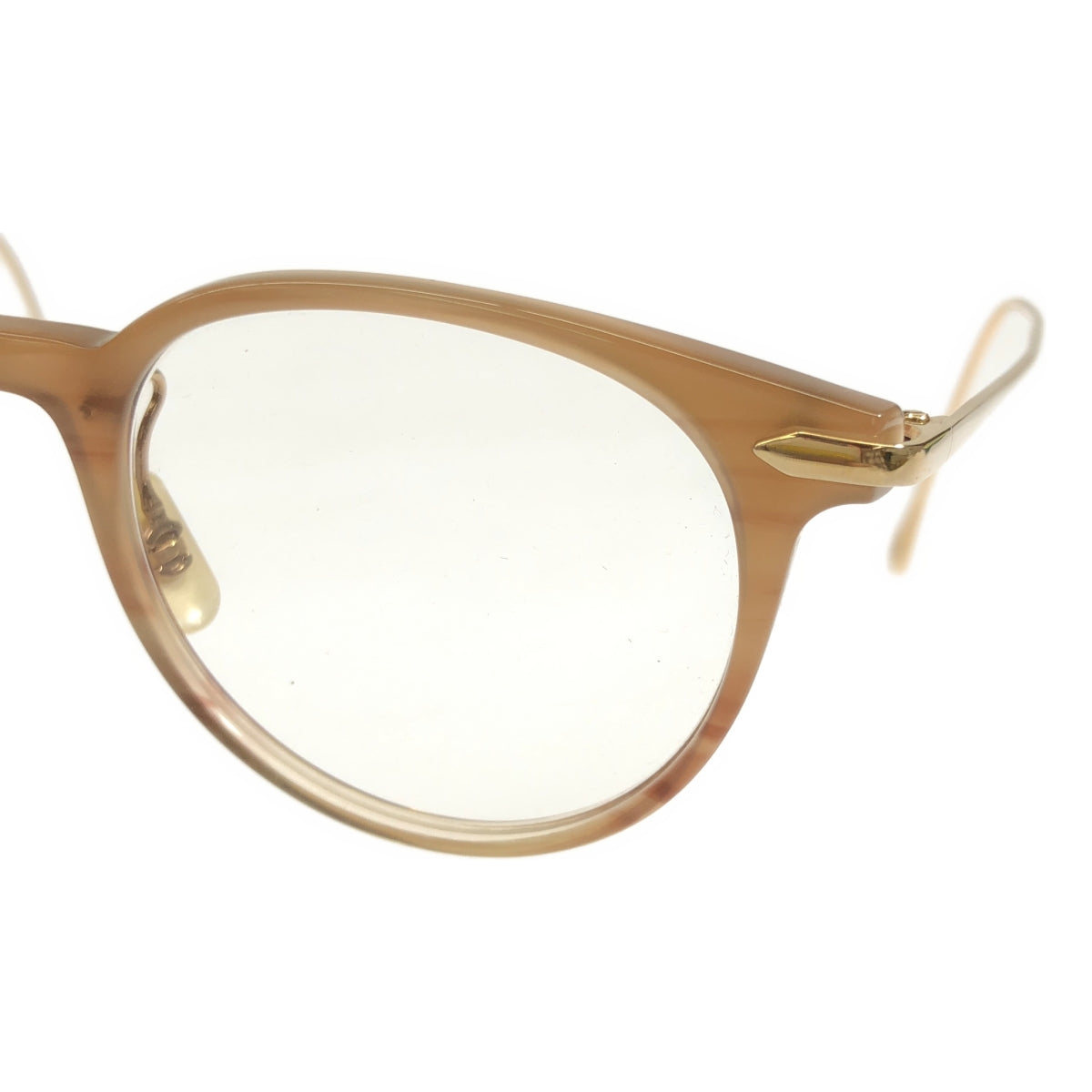 ENALLOID | Metal frame glasses with case | 47◻︎21 | Beige