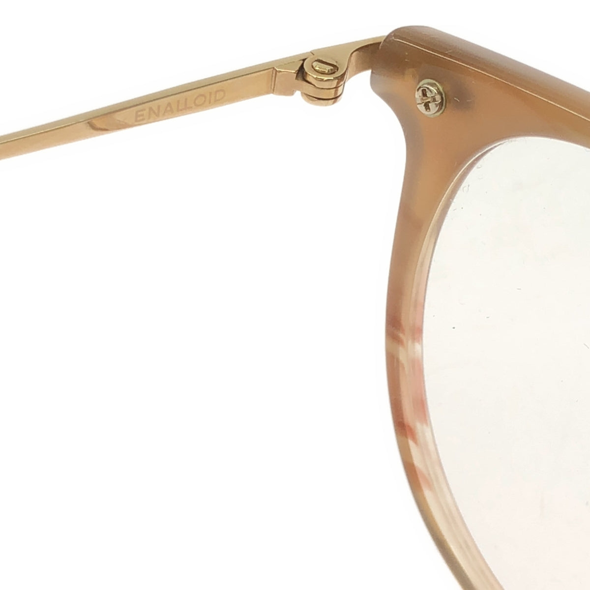 ENALLOID | Metal frame glasses with case | 47◻︎21 | Beige