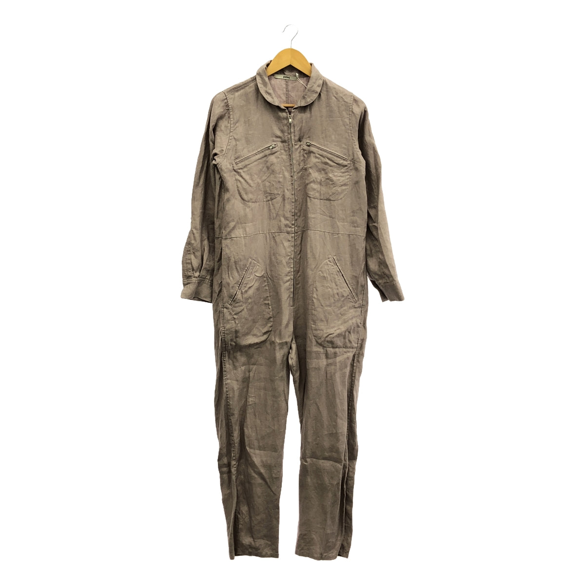 【미품】 pelleq / 페렉 | French linen twill jump suit 점프 슈트 | 36 | 퍼플 | 여성