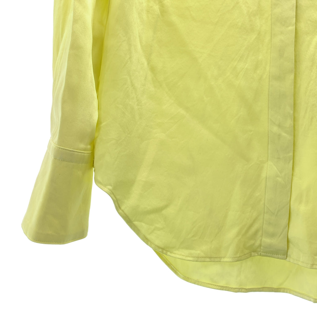 BLAMINK / ブラミンク | シルク ストレッチ フライフロントシャツ | 38 | イエロー | レディース