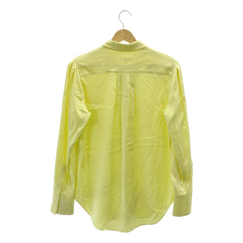 BLAMINK / ブラミンク | シルク ストレッチ フライフロントシャツ | 38 | イエロー | レディース