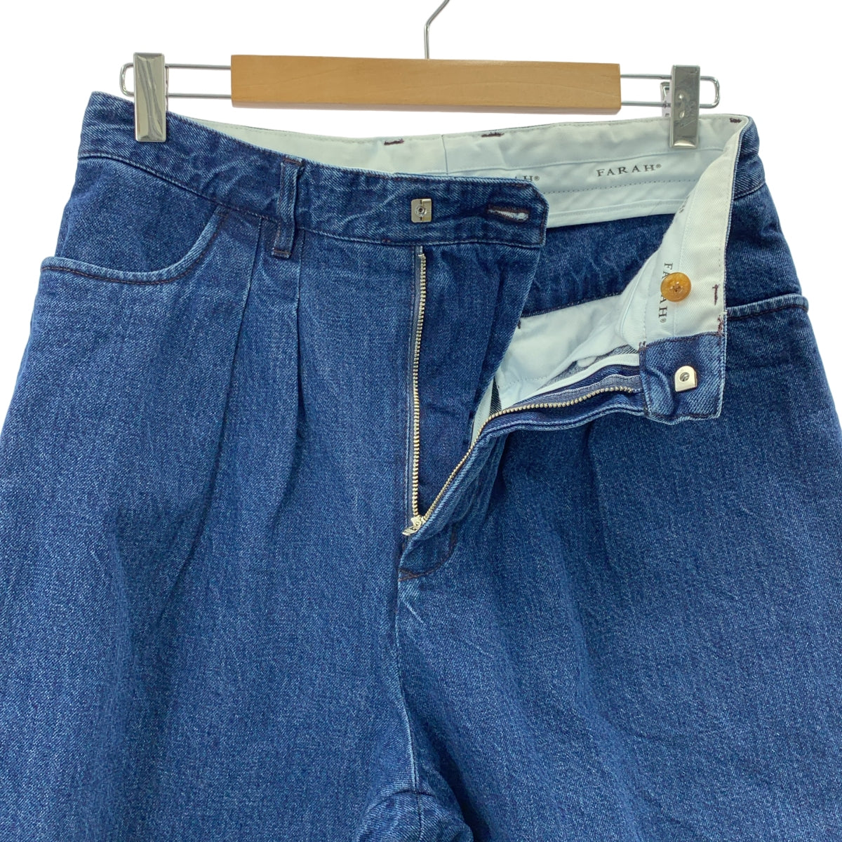 FARAH / ファーラー | Two-tuck Wide Shorts / 2タック デニム ワイド ショートパンツ ショーツ | 32 | メンズ