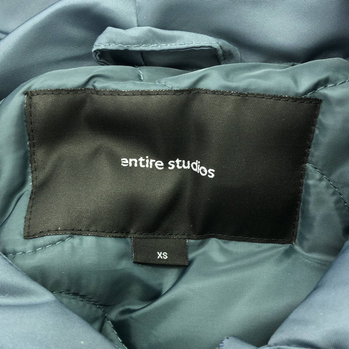 【美品】  entire studios / エンタイアスタジオ | ボンバー ジャケット フーディ / オーバー ブルゾン / キルティング総裏地 | XS | ブルー | メンズ