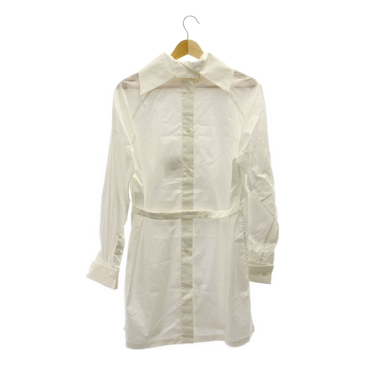 【美品】  ISSEY MIYAKE / イッセイミヤケ | 2024SS | FASTENED SHIRT コットン シャツ | 2 | ホワイト | レディース