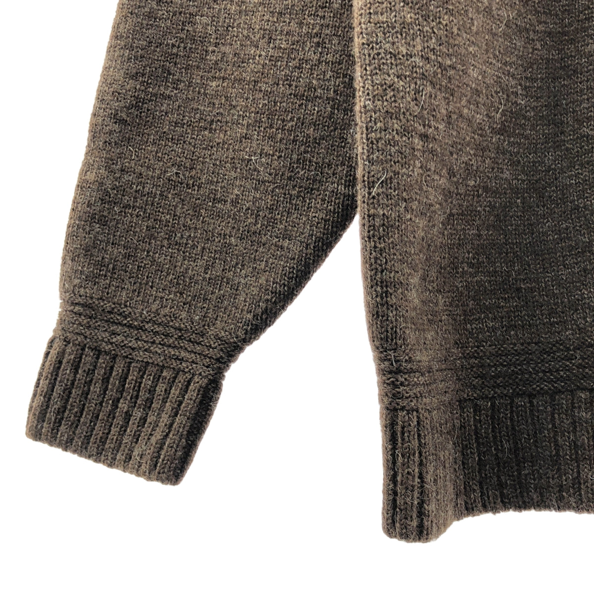steven alan / スティーブンアラン | UNDYED RAGLAN SLEEVES LOOSE CREW NECK KNIT アンダイド ラグラン クルーネック ウールニット | S | ブラウン | メンズ