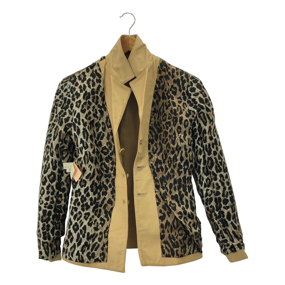 DOLCE＆GABBANA / ドルチェ＆ガッバーナドルガバ | レザー ロゴボタン シングルブレスト ジャケット / レオパード総裏地 | 42 | レディース