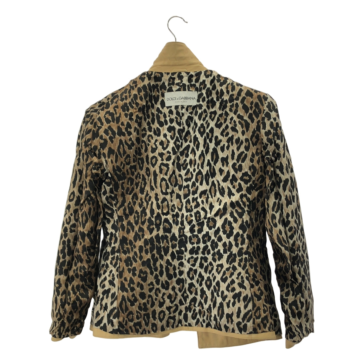 DOLCE &amp; GABBANA / 돌체 &amp; 가바나 돌가바 | 가죽 로고 버튼 싱글 브레스트 재킷 / 레오파드 총 안감 | 42 |