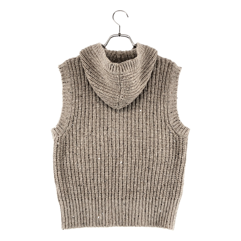 BRUNELLO CUCINELLI / ブルネロクチネリ | カシミヤ ウール フーデッド ニットベスト | XS | レディース