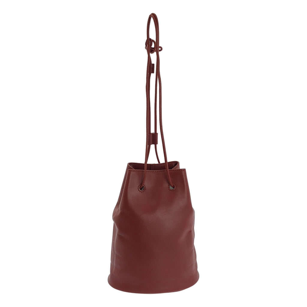 JIL SANDER / ジルサンダー | CLIMB DRAWSTRING  レザー 巾着 ショルダーバッグ | レッド | レディース