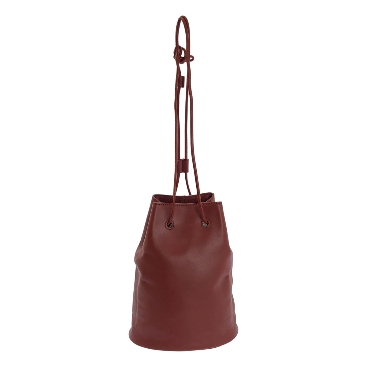 JIL SANDER / ジルサンダー | CLIMB DRAWSTRING  レザー 巾着 ショルダーバッグ | レッド | レディース