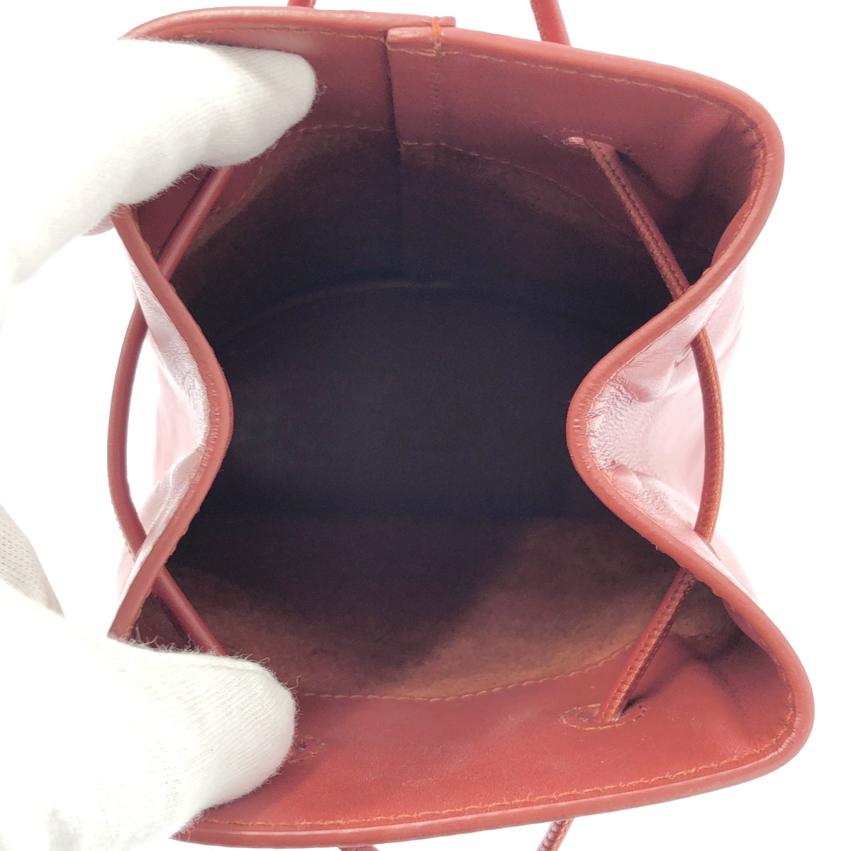 JIL SANDER / 질 썬더 | CLIMB DRAWSTRING 가죽 건착 숄더백 | 레드 |