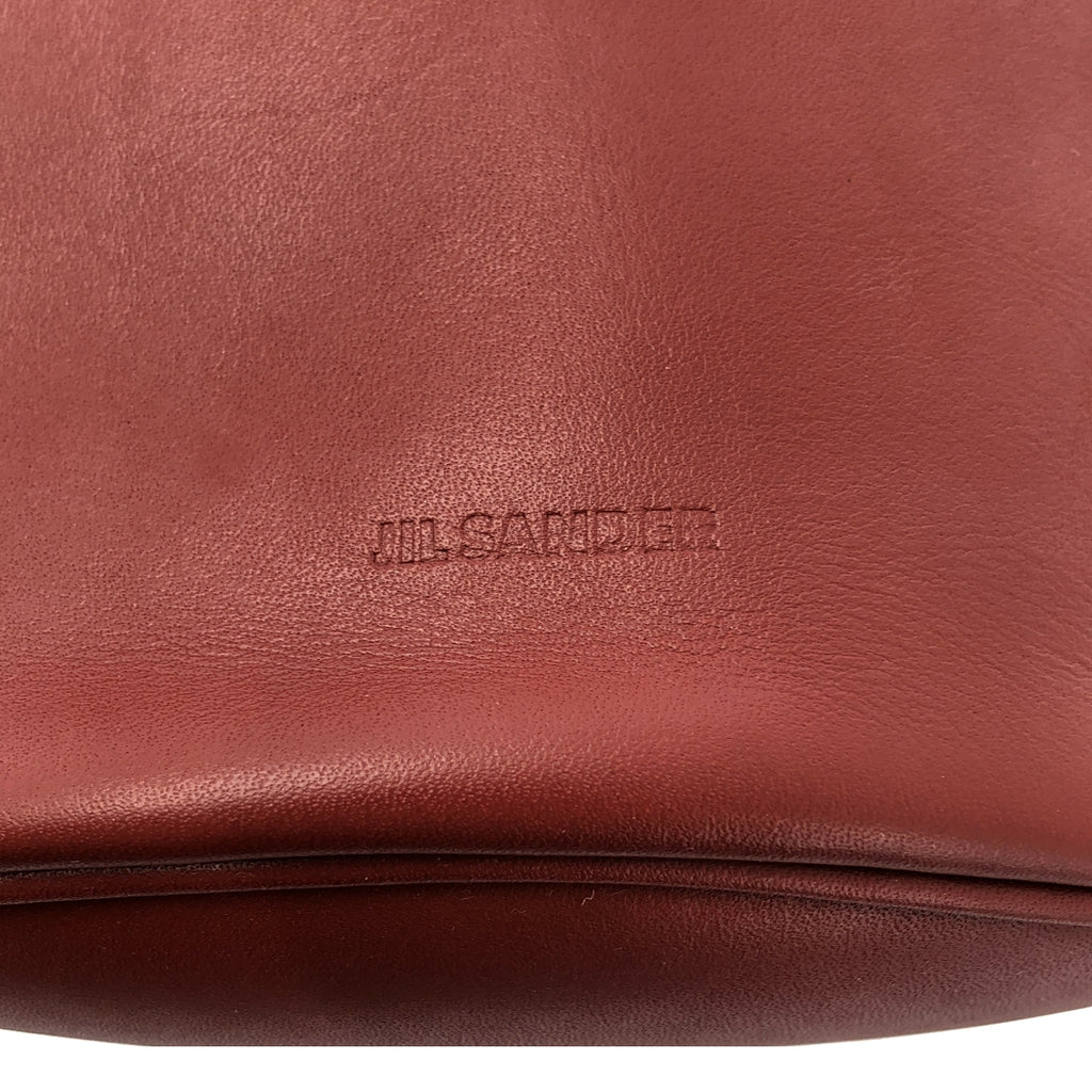 JIL SANDER / ジルサンダー | CLIMB DRAWSTRING  レザー 巾着 ショルダーバッグ | レッド | レディース