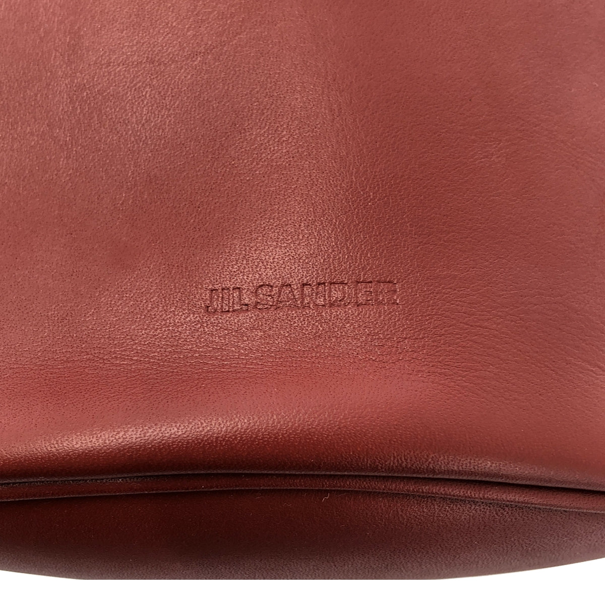 JIL SANDER / 질 썬더 | CLIMB DRAWSTRING 가죽 건착 숄더백 | 레드 |