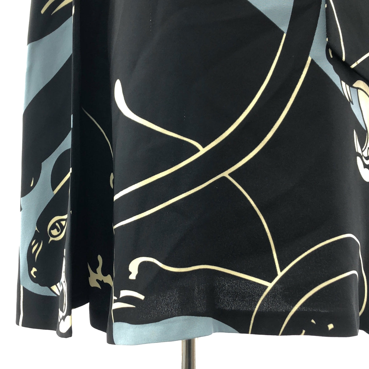 VALENTINO / ヴァレンティノ | パンサープリント レイヤード ポンチョ ワンピース | 48 | ブラック系 | レディース