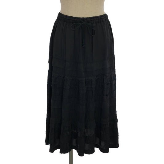 tricot COMME des GARCONS | Drawstring Tiered Skirt | Black | Women's