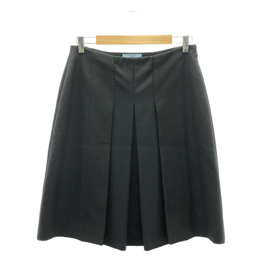 PRADA | 2015 | Wool tuck flare skirt | 44 | Women's