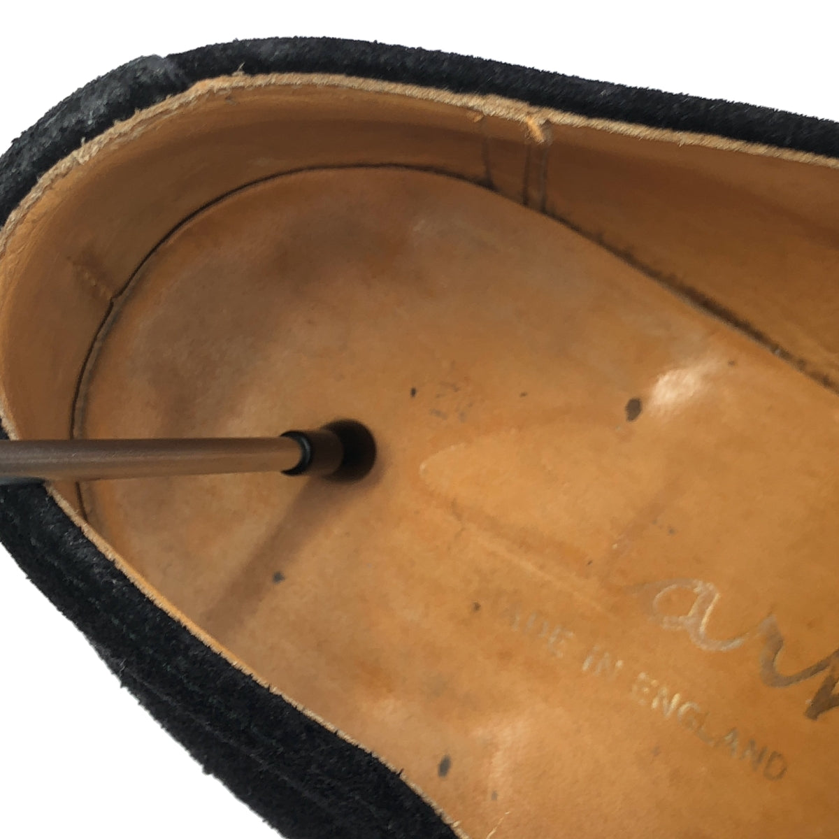 Clarks | 平頭絨面革鞋，英國製造 | 尺寸 8 | 黑色 | 男款