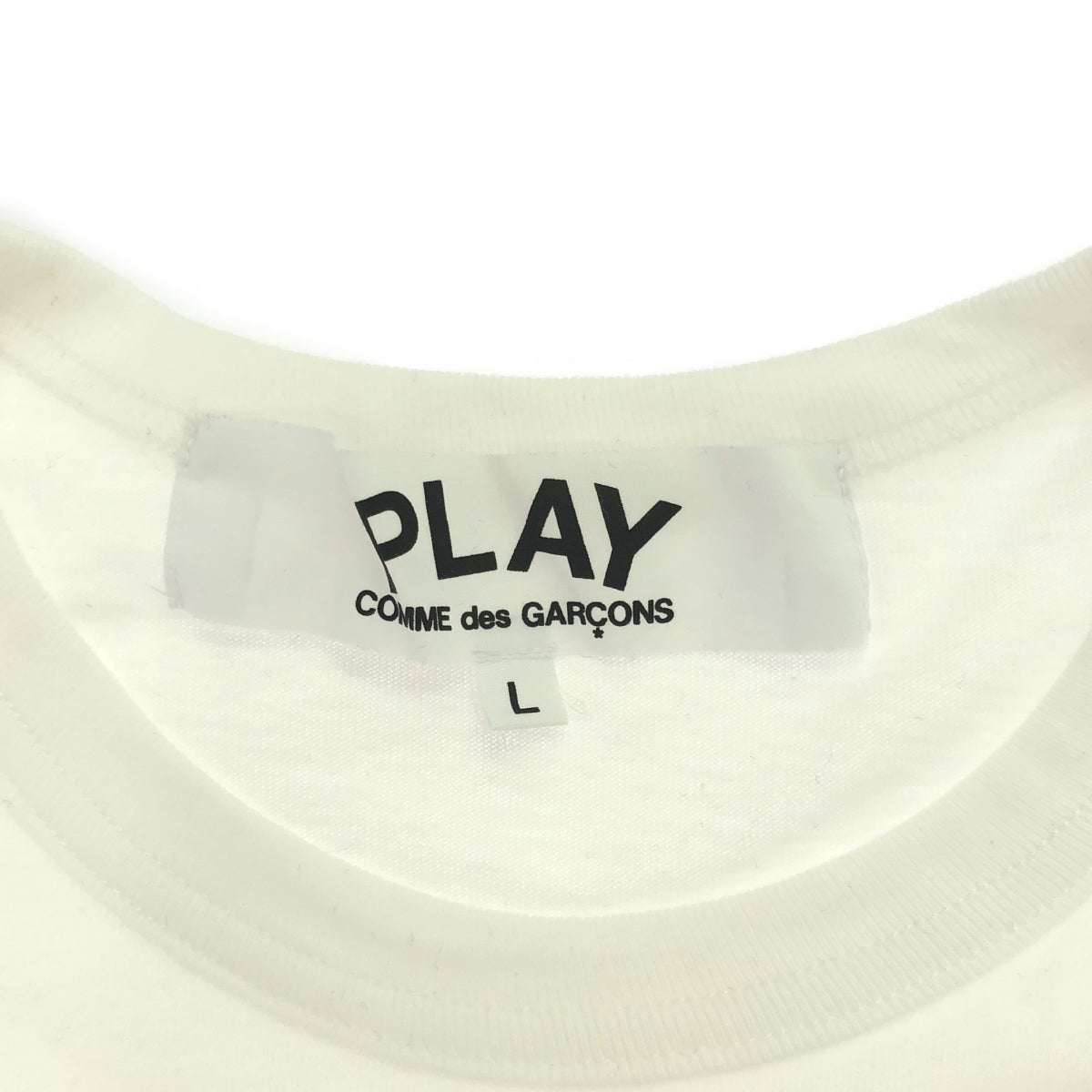 PLAY COMME des GARCONS / 플레이콤 데 갤슨 | 하트 프린트 &amp; 패치 크루 넥 티셔츠 | L | 남성