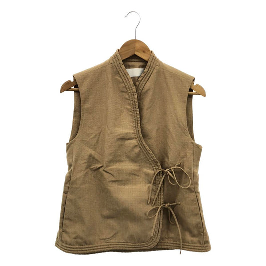 Mame Kurogouchi / 마메쿠로고우치 | 2023SS | Naturally Coloured Cotton Dobby Vest 코튼 베스트 | 2 | 라이트 브라운 | 여성