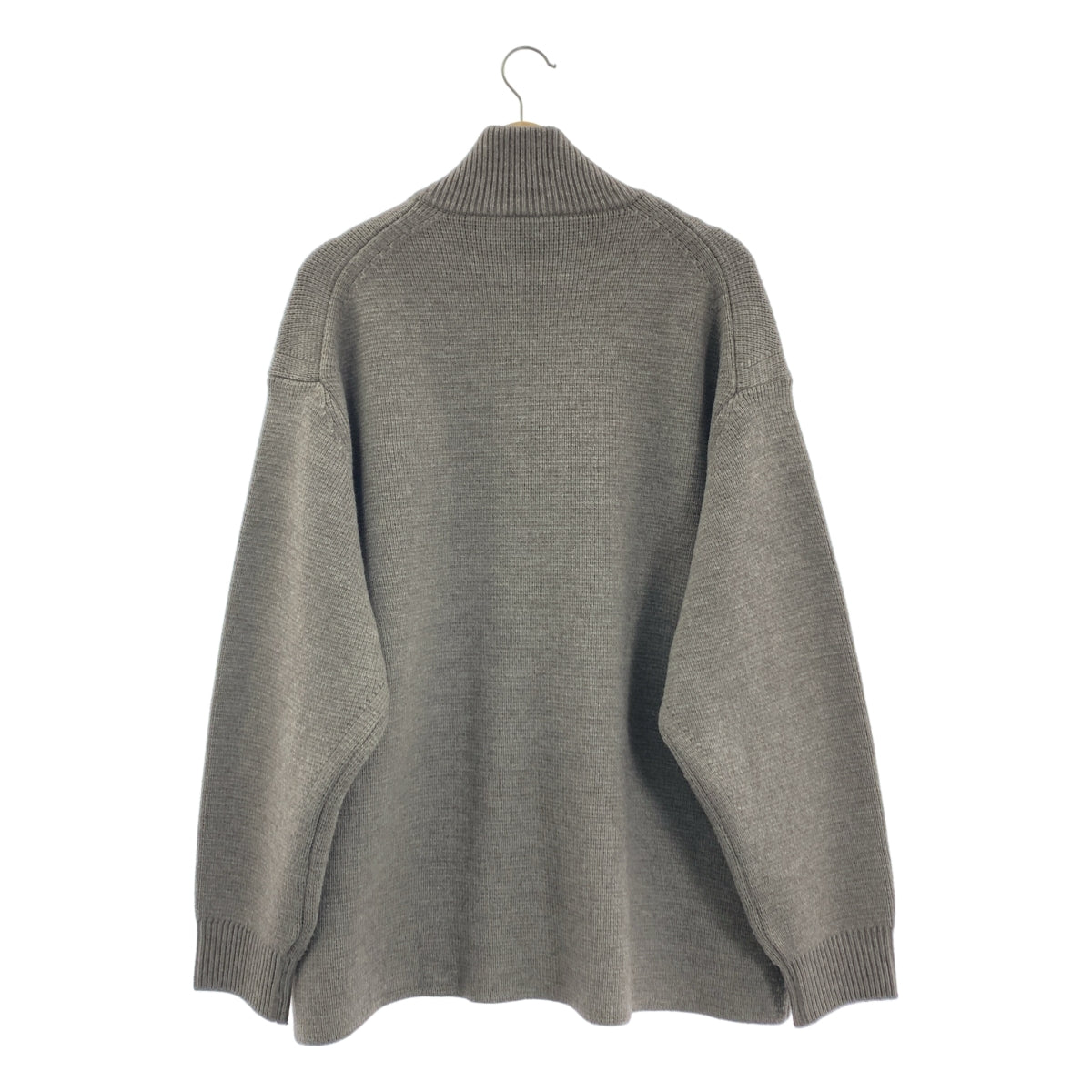 N.HOOLYWOOD / エヌハリウッド | ウール レザーロゴジップ コンパイル ドライバーズ オーバー ニット ジャケット | 40 | メンズ