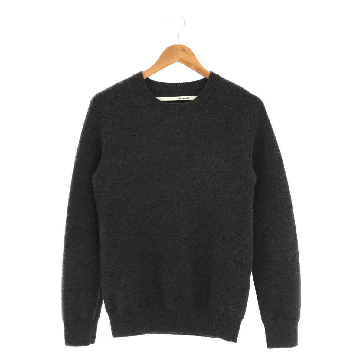 walenode / welnode | Wool pique crew neck knit sweater | S | Gray | Men's