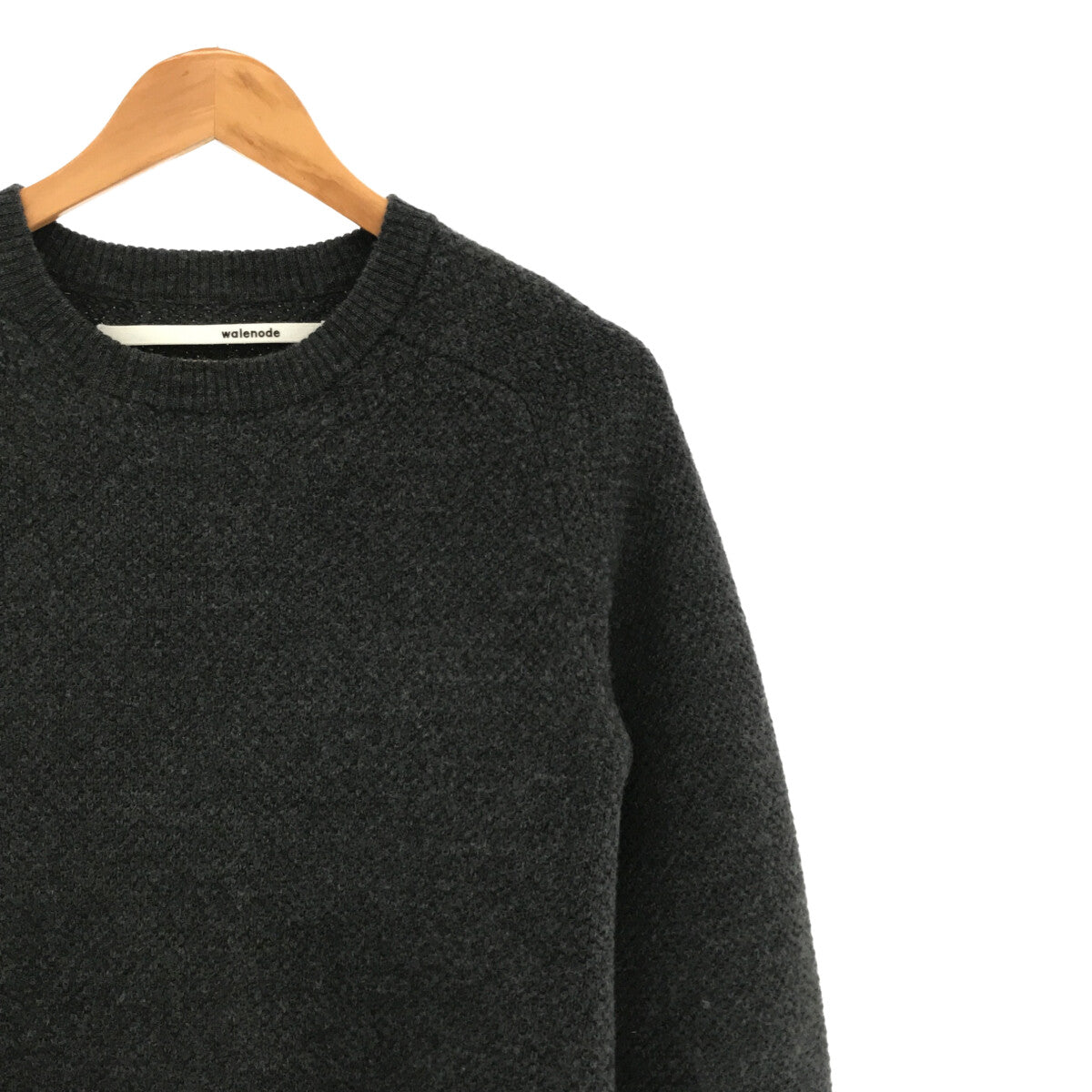 walenode / welnode | Wool pique crew neck knit sweater | S | Gray | Men's