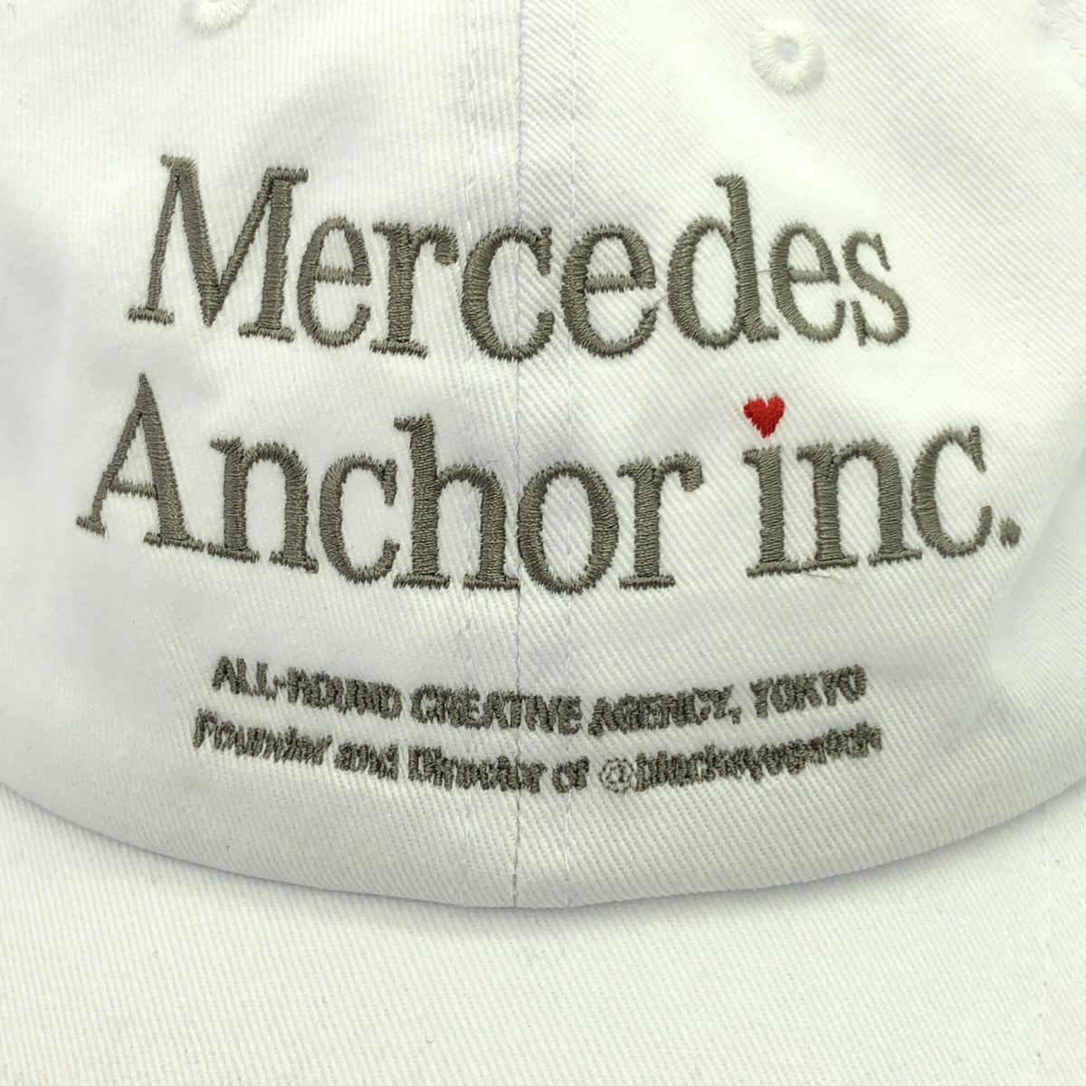 [品相良好] MERCEDES ANCHOR INC. / Mercedes Anchor Ink | 2024 | Valentine Cap Valentine 限量版帽子 | F | 白色 | 男士