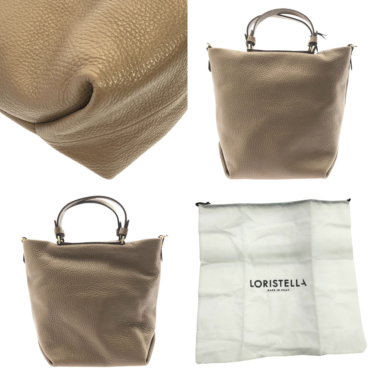 【新品】  LORISTELLA / ロリステッラ | レザー ハンドバッグ | ブラウン | レディース