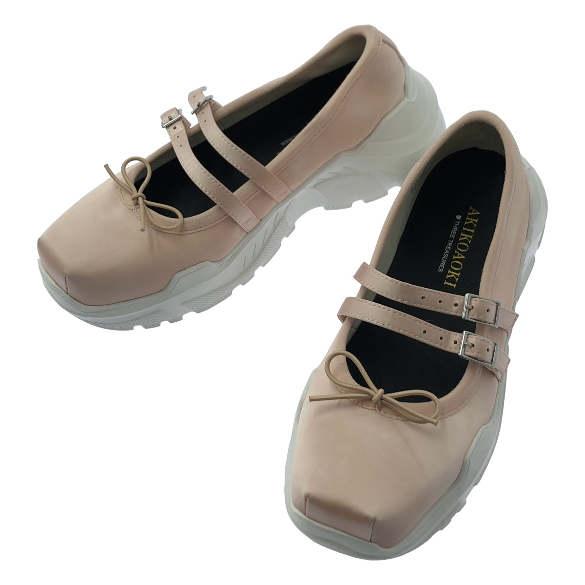 AKIKOAOKI / 아키코아오키 | Giselle satin 스트랩 신발 | 25 | 핑크 | 여성