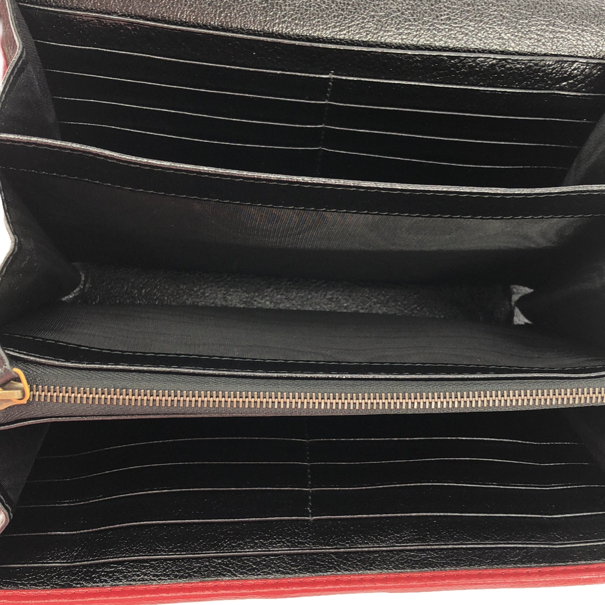 GUCCI / 구찌 | GG 마몬트 가죽 체인 숄더백 | 블랙/베이지/레드 | 여성