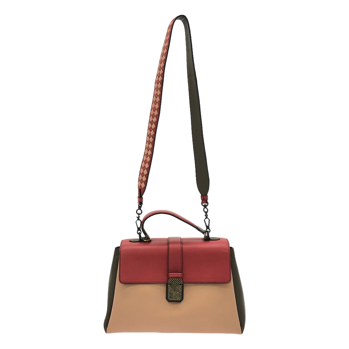 BOTTEGA VENETA | Piazza 中型包 |紅色/粉紅色/棕色 |女性的