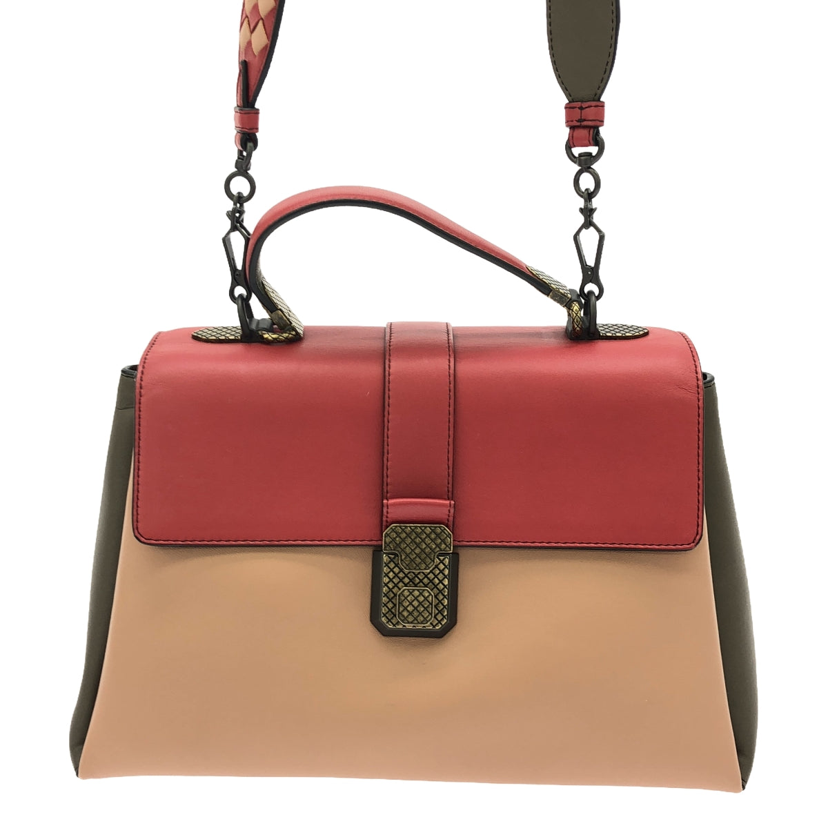 BOTTEGA VENETA | Piazza 中型包 |紅色/粉紅色/棕色 |女性的