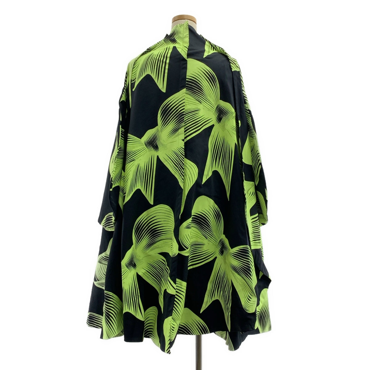 COMME des GARCONS / 콤데 갤슨 | 2022SS | 2 차원 프린트 리본 총 무늬 롱 오버 사이즈 코트 | XS |