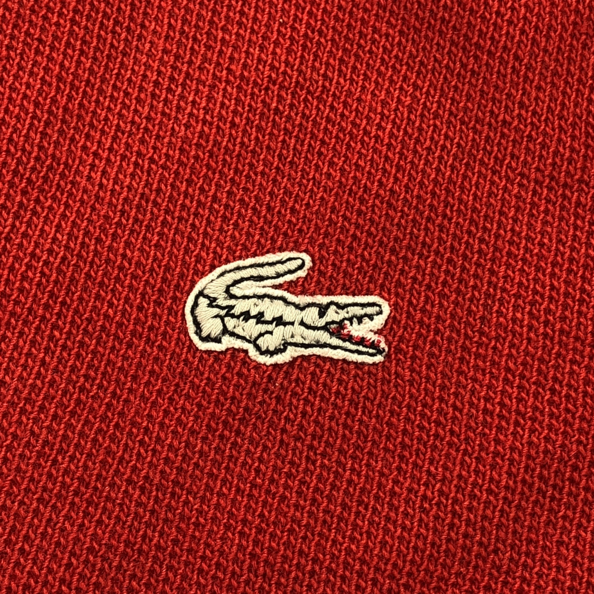 LACOSTE / ラコステ | 70-80s ヴィンテージ CHEMISE シュミーズ Vネック ウールニット | 5 | レッド | メンズ