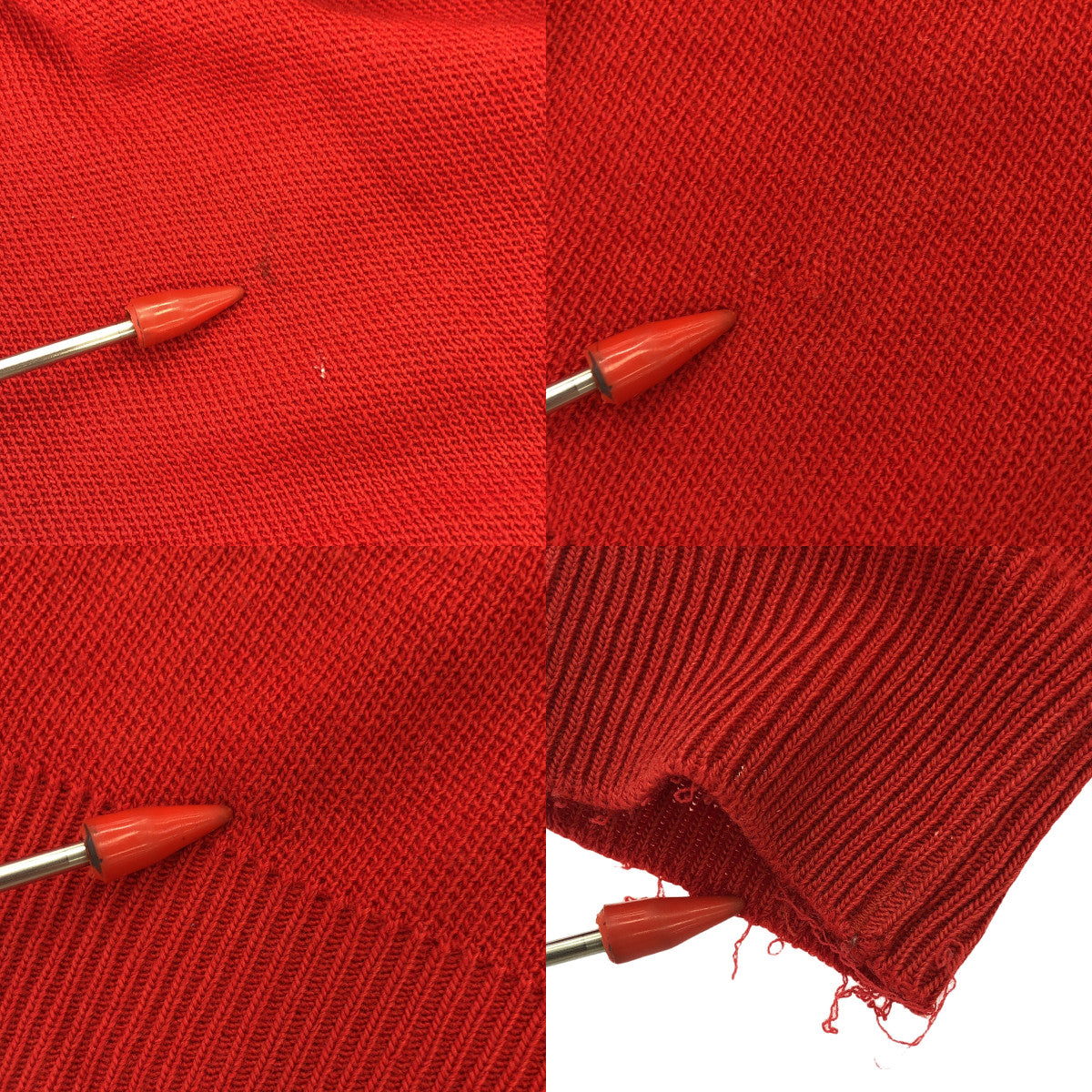 LACOSTE / ラコステ | 70-80s ヴィンテージ CHEMISE シュミーズ Vネック ウールニット | 5 | レッド | メンズ