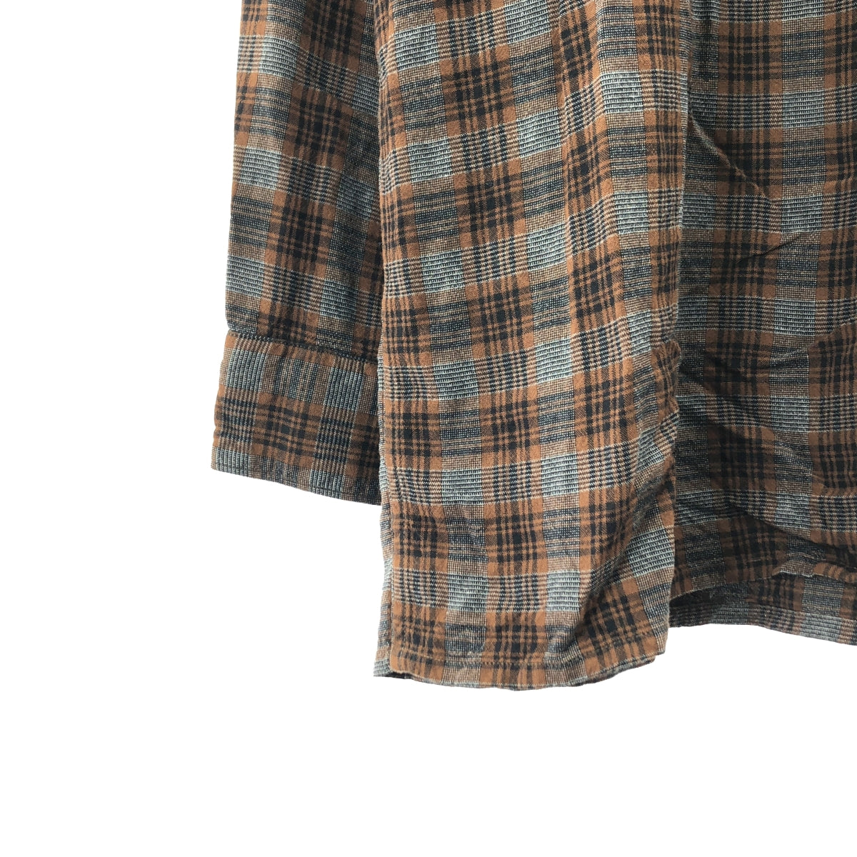 COMOLI | 格紋人造絲開領襯衫 | 1 |