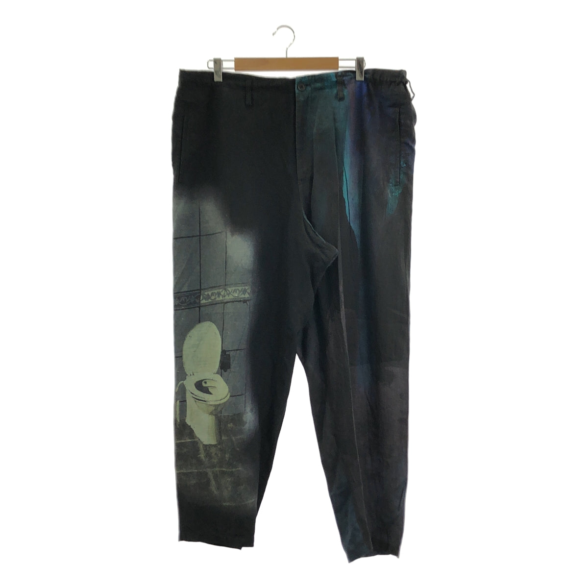 YOHJI YAMAMOTO POUR HOMME / ヨウジヤマモトプールオム | 2024SS | FOUNTAIN PRINT PANTS / ファウンテン プリント ドローストリング ワイド パンツ / 裏地付き | 2 | メンズ