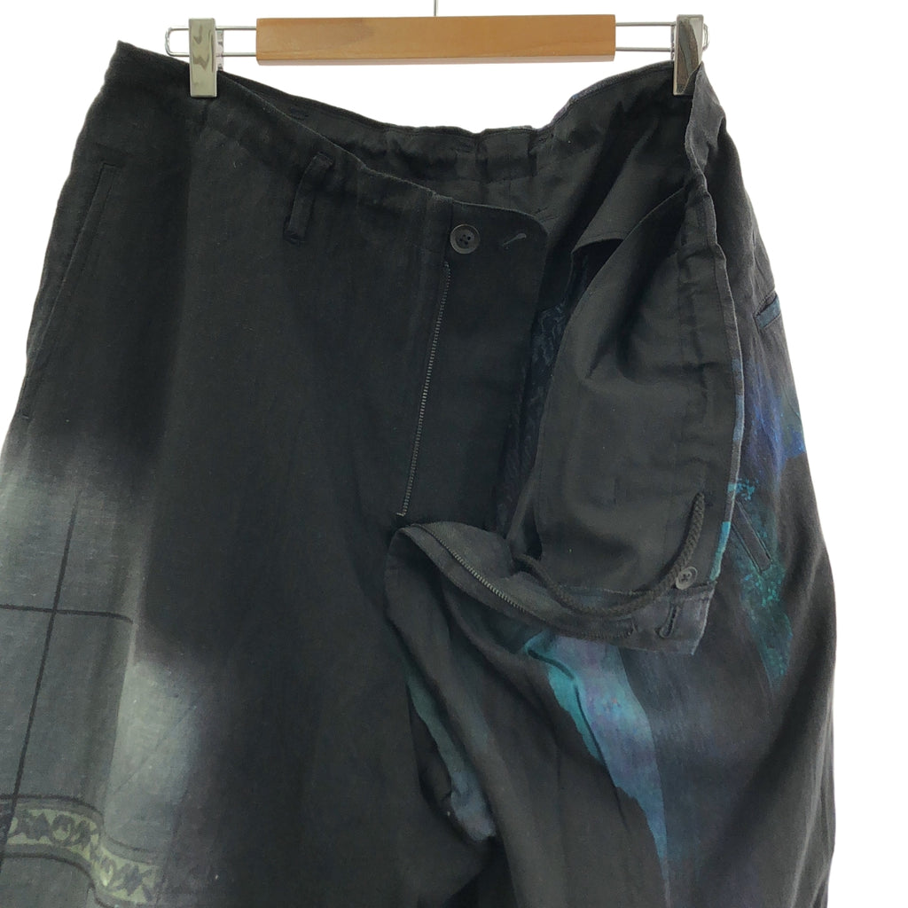 YOHJI YAMAMOTO POUR HOMME / 요우지야마모토 풀 옴므 | 2024SS | FOUNTAIN PRINT PANTS / 파운틴 프린트 드로스트링