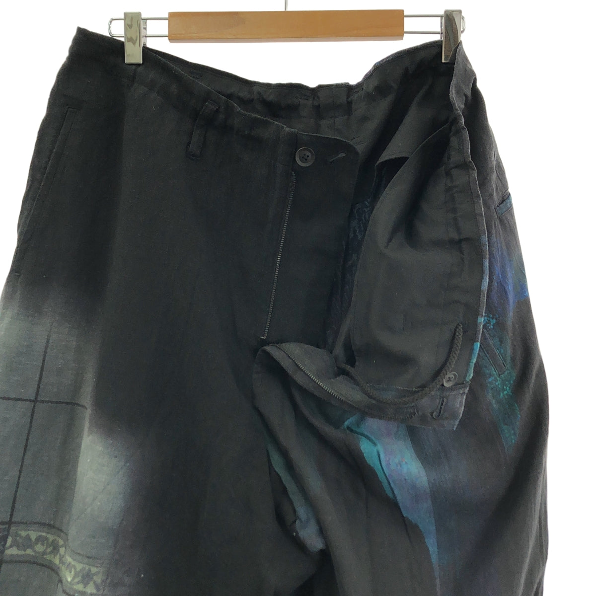 YOHJI YAMAMOTO POUR HOMME / ヨウジヤマモトプールオム | 2024SS | FOUNTAIN PRINT PANTS / ファウンテン プリント ドローストリング ワイド パンツ / 裏地付き | 2 | メンズ