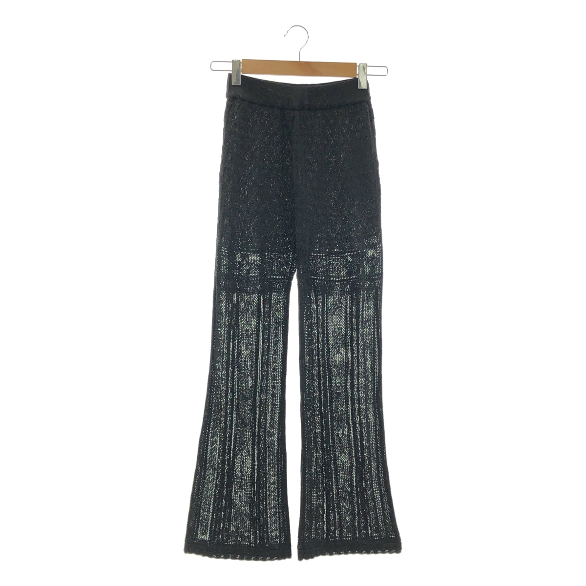 Mame Kurogouchi / マメクロゴウチ | 2021SS | Traditional Curtain Lace Knitted Trousers / ウエストゴム ニット イージー パンツ | 1 | レディース