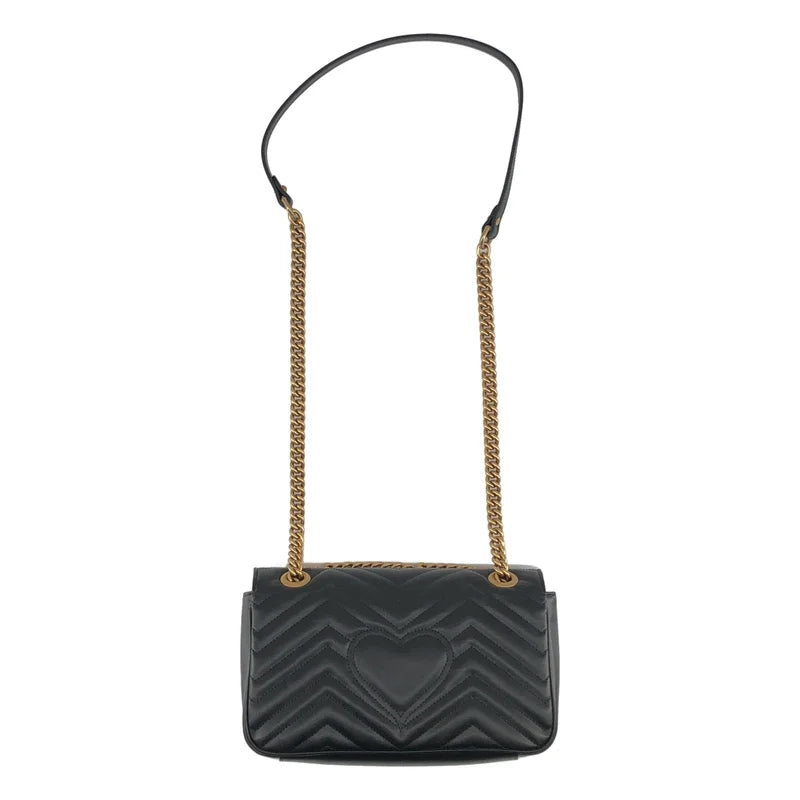 GUCCI / 古馳 | GG Marmont 翻蓋皮革絎縫中號肩背包 |