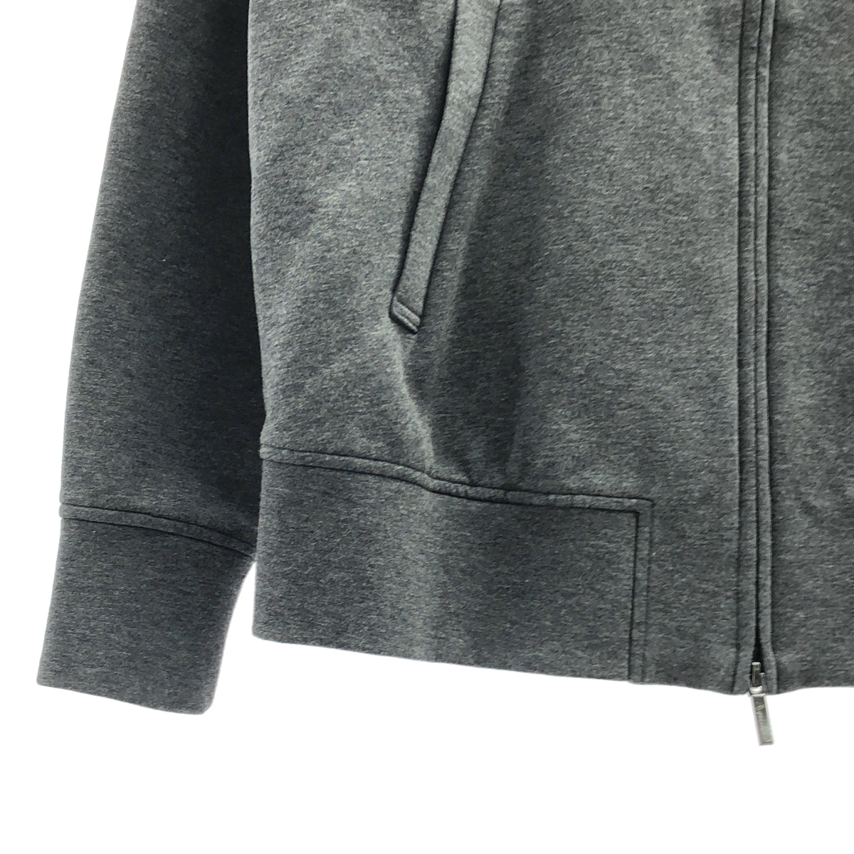 AQUASCUTUM / 아쿠아 스큐텀 | 골판지 지퍼 업 스웨트 후디 | S | 다크 그레이 | 여성