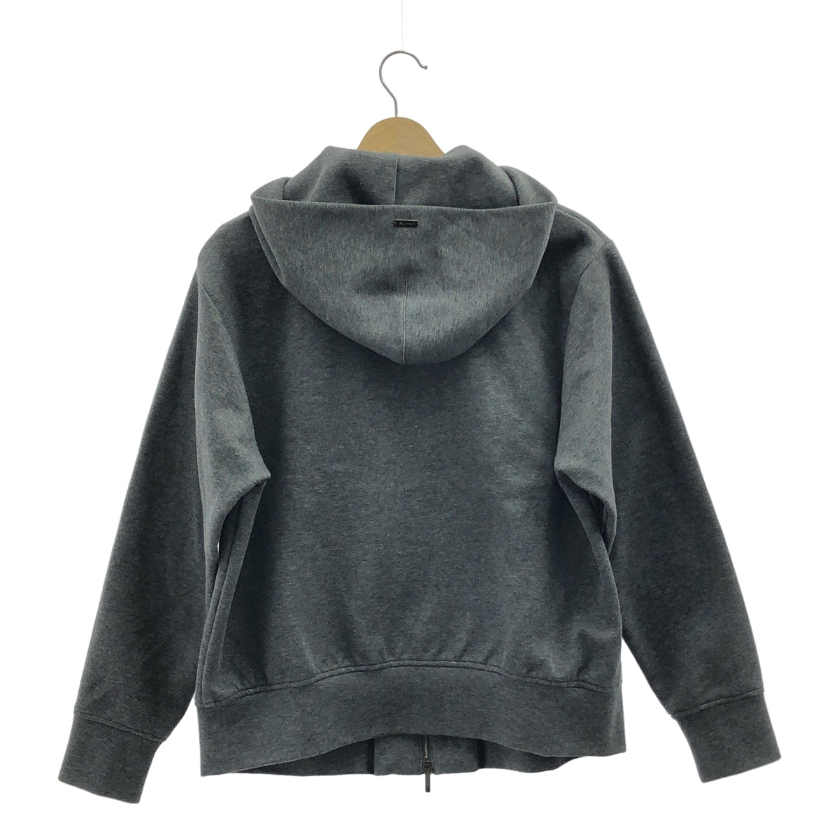 AQUASCUTUM / 아쿠아 스큐텀 | 골판지 지퍼 업 스웨트 후디 | S | 다크 그레이 | 여성