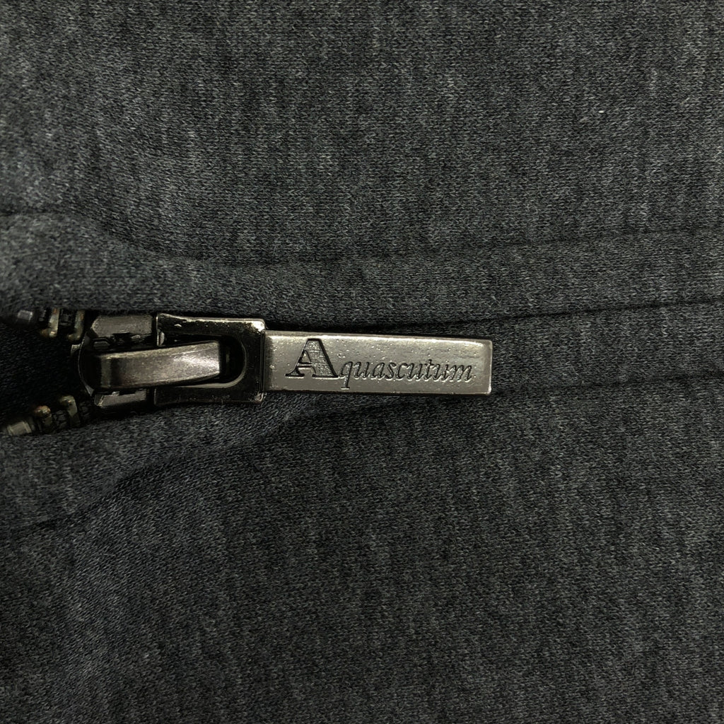 AQUASCUTUM / 아쿠아 스큐텀 | 골판지 지퍼 업 스웨트 후디 | S | 다크 그레이 | 여성