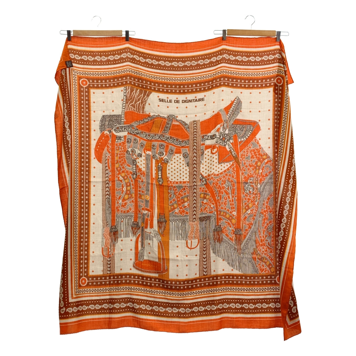 HERMES | 140 Selle de Dignitaire Bandana / 羊絨絲綢 / 貴賓馬鞍頭巾 / 羊絨和絲綢全印花大披肩/圍巾 |