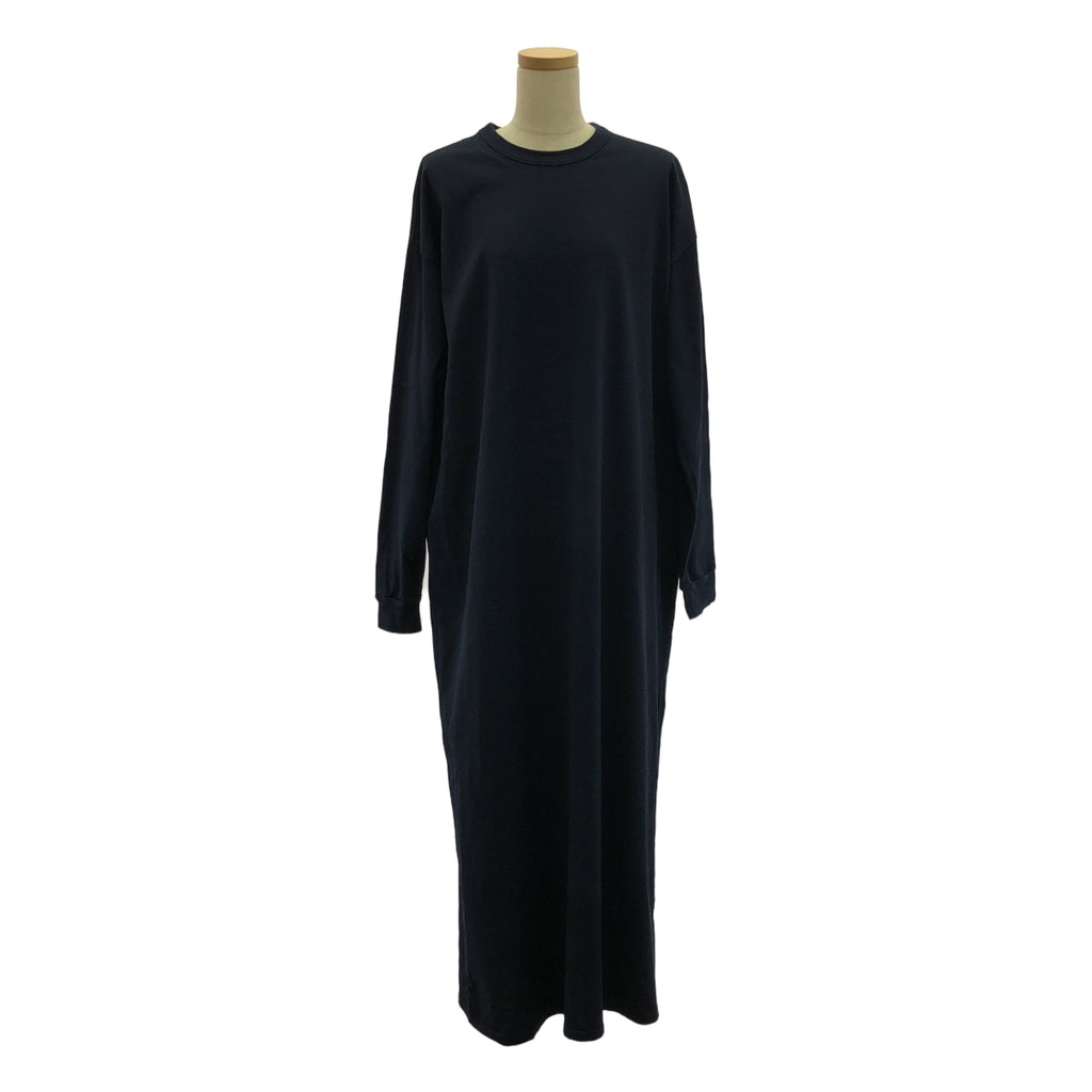 MAISON EUREKA / メゾンエウレカ | GIZA COTTON MAXI L/S コットン マキシワンピース | F | ネイビー | レディース